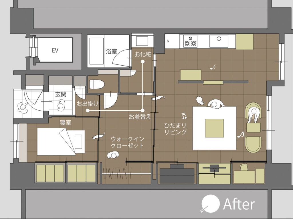 あずきちゃんと暮らす家-ひだまりリビング間取りバージョン